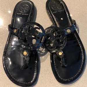 Tory Burch patent leather flat sandals